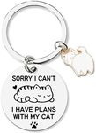 Cat Keychain gifts for Women Men Cu