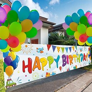 Decoracion Cumpleaños, Daypicker Colorido Extra Grande Pancarta Feliz Cumpleaños Fondo Foto Cumpleaños, Póster de Tela Cartel Extra Grande para Hombre Mujer Materiales de Fiesta de Cumpleaños