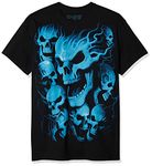 LIQUID BLUE Men's Vampire Skulls T-Shirt, Black, Large