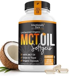 Intentionally Bare Organic MCT Oil Capsules - Keto, Paleo, Low Carb – 70% C8 | 30% C10 – Great for Travel - 100% MCT Oil – Unflavored – 1000mg per Capsule - 300 Capsules