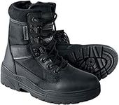 Kids Childrens Combat Patrol Black Leather Hiking Cadet Boots Army Military New (Youth - Size 1)