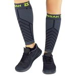 Zensah Running Leg Compression Sleeves - Shin Splint, Calf Compression Sleeve Men and Women (X-Small/Small, POP Steel Grey)