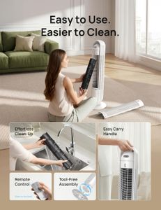 Dreo Smart Tower Fan – Silent 28dB Bladeless, 90° Oscillating, WiFi/Alexa, 4 Speeds, White