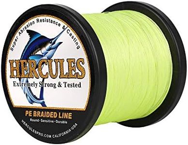 HERCULES Super Cast 500M 547 Yards Braided Fishing Line 150 LB Test for Saltwater Freshwater PE Braid Fish Lines Superline 8 Strands - Flourescent Green, 150LB (68KG), 0.62MM