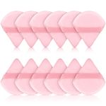 Maitys 12 Pieces Powder Puff Triangle Face Makeup Cosmetic for Loose Powder Soft Body Washable Reusable Foundation Sponge Mineral Wet Dry Makeup Tool(Pink, Small)