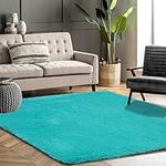 FVVRAX Area Rugs Living Room Rug, Soft Fluffy Bedroom Rug Floor Carpet with Durable Anti-slip Backing, Carpets for Kids Girls Dorm Nursery Bedside Rug, 122x183cm, Teal Blue