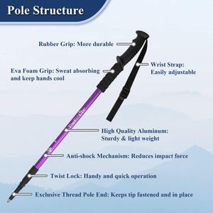 TheFitLife Trekking Poles 2-Pack – Lightweight Adjustable Walking Sticks