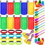 40 Pieces Potato Sack Race Bags Large Bags Outdoor Lawn Games for Kids Adults Family Backyard Party Birthday Outside Egg Spoon Race Easter (Colorful, Oxford Fabric)