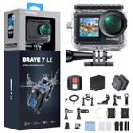 AKASO Brave 7 LE Action Camera, IPX7 Waterproof Navitve 4K 20MP WiFi Sports Camera with Touch Screen, EIS 2.0 Remote Control Underwater 40M Cam with 2X 1350mAh Batteries