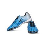 Vector X Royale + Turf Shoe for Men with Synthetic Leather Lightweight Insole Provides More Comfort, Cushioning and Grip EVA Phylon/Rubber Sole (Blue-Black, Size-9)