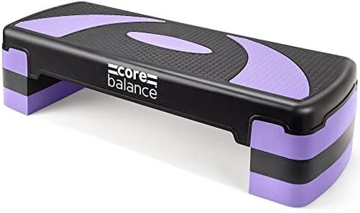 Core Balance Exercise Step Aerobic Stepper Non Slip 3 Level Height Adjustable (Purple)