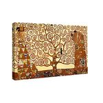 Wieco Art Tree of Life Modern Gallery Wrapped Giclee Canvas Print by Gustav Klimt Classical Oil Paintings Pictures on Canvas Wall Art Work for Living Room Bedroom Kitchen Dining Room Home Decor