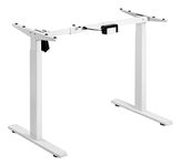 JIN OFFICE Electric Height Adjustable Desk Table with 3 Memory Preset | No Tabletop |Motorized Sit Stand Desk Frame| 80 Kg Wt. Capacity| Standing Desk, Cast Iron, Matte