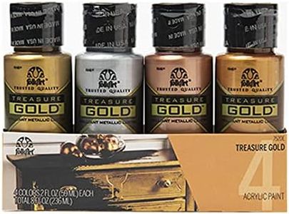 Plaid 4 Bottle Treasure Gold Acrylic Craft Paint Set, 2 oz