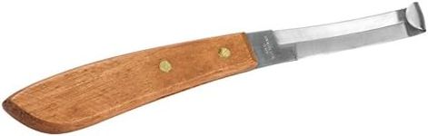 Weaver Leather Double Edge Hoof Knife with Wooden Handle, Brown, 8 1/8