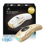 ThePlushCo Ice Cool IPL Hair Removal Laser Machine FDA-Approved, Laser Hair Removal Machine for Permanent Hair Reduction | Safe for Face, Bikini, Whole Body | 999999 Flashes (Gold)