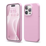 elago Liquid Silicone Case Compatible with iPhone 15 Pro Case, Premium Silicone, Full Body Protective Case [4-Layer Shockproof Structure], Soft Microfiber Lining Hot Pink