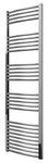 Greened House Chrome Curved Heated Towel Rail 600mm wide x 1800mm high Central Heating Towel Radiator