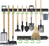 SWANLAKE Plastic 64 Inch Adjustable Storage System, Wall Mounted Hooks Tool Organizer，Garden Tool Hangers, Black