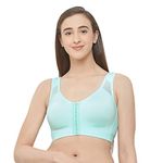 SOIE Women Front Closure Full Coverage Non Padded Non Wired Posture Correction Bra (CB-334 AQUA XXL)