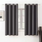 MIULEE Grey Blackout Curtains for Living Room 2 Panel Set, Premium Eyelet Curtains for Bedroom, Thermal Insulated Window Curtains Drapes, Black Out Curtains 54 Drop, Each Panel 46 x 54 Inches