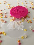 40 Never Looked So Good Embosser Stamp. Food Safe Acrylic Icing Fondant Cookie Embosser Stamp. 40th Birthday stamp for cake makers.