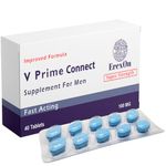 Erexon - V Prime Connect 40 x 100mg Blue Pills for Men | Erection Health Support | High Performance & Strong Enhancement | Herbal Blue Pill Supplement for Men | Ginseng Maca