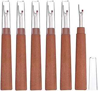 BEADNOVA Seam Ripper 6pcs Wooden Style Plastic Thread Cutter Stitch Remover Large Thread Remover Stitch Eraser Tag Ripper for Clothes Crafting Embroidery