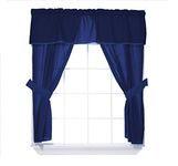 BabyDoll Solid 5-Piece Window Valance Curtain Set, Navy