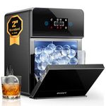 ecozy 2" Clear Ice Ball Maker with CrystalFlux Technology, 4 pcs in 40 Mins, 144 pcs/Day, Sphere Ice Maker with Enhanced Insulation, Automatic Water Supply, Self-Cleaning for Whiskey & Bourbon