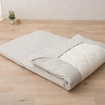 EMOOR Japanese Futon Mattress CLASSE & Fitted Sheet PRESSO Full (55x79in) Made in Japan, Cotton (Gray) Foldable Floor Sleeping Bed Tatami Mat