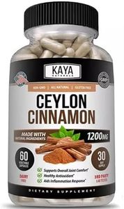 Kaya Naturals Organic Ceylon Cinnamon Supplement | Ceylon Cinnamon 1200mg per Serving | 60 Count - Ceylon Cinnamon 60 Capsules