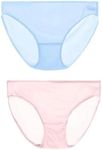 MCCAMEY Womens Bikini Briefs Silk Knickers Low Rise Panties Underwear, Blue&Pink, XL