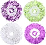 4 Pack Replacement Mop Head Clean Twist Disc Mop, Replacement Mop Heads Refill, 360° Spin Magic Mop Head Replacement Microfibers Mop Head Refill for Standard Rotating Universal Spin Mop System