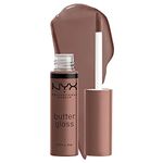 NYX PROFESSIONAL MAKEUP Butter Gloss Brown Sugar, Non-Stick Lip Gloss - Cinnamon Roll (Grey Brown)