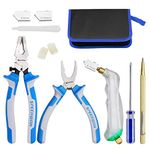 SPEEDWOX 12PCS Glass Cutting Tool Kit Heavy Duty Glass Running Pliers Breaker Grozer Pliers Oil Feed Glass Cutter with 3 Size Cutter Head Oil Dropper Screwdriver Engraved Pen Leather Zipper Bag