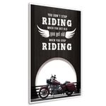 ArtinKart - Motivational Never Stop Riding Bike Bullet Rider Poster for Room and Home (Paper, 12x18 inches, Unframed)