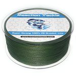 Reaction Tackle Braided Fishing Line NO Fade Low Vis Green 15LB 300yd