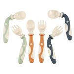 PandaEar Bendable Baby Spoons and Forks Set| 6 Pack Training Learning Baby Spoons Self Feeding First Stage for Kids Toddlers Children and Infants| BPA Free| Easy Grip Fork Tableware