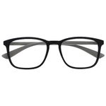 OPULIZE Max Reading Glasses - Classic Large Rectangular Frame - Matt Black with Grey Arms - Men's Women's Unisex - Spring Hinges - R78-1 - +1.00