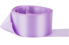 Double Sided Faced Satin Ribbon Size 50mm x 5 Meters, (Lilac) for Gifts Wrap, Party, Events, Cloth, Sew Party Crafts Events Wedding Favours Dress Decorative Easter Christmas Floral Car Bows