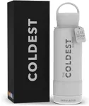 Coldest Insulated Water Bottle with Handle Lid | Leak Proof, Simple Insulated Modern Stainless Steel, Double Walled, Sport Thermos Bottles, Metal Flask | 21oz