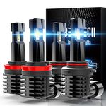 BEAMTECH 9005 H11 Led Bulbs, Fanless In Line HB3 H8 H9 Fog Light Bulb 6500K 12000LM 60W Xenon White Fog Light Of 4