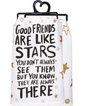 Primitives by Kathy LOL Made You Smile Dish Towel, 28" x 28", Good Friends are Like Stars