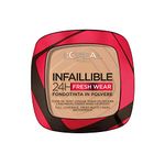 L'Oréal Paris Infallible 24H Fresh Wear Foundation in a Powder, Full-coverage, Longwear, Weightless Smooth Finish, Water-proof and Transfer-proof, 140 Golden Beige