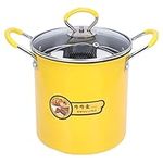 3L deep Fryer Pot, Mini deep Fryer, Temperature Control for French Fries Tempura Chicken Legs Dried Fish, Stainless Steel Japanese Fryer Fryer Machine with Oil Filter Rack lid for Home Kitchen¡­