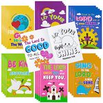 Dvbonike 24Pcs Bible Coloring Books Religious Theme DIY Color-in Pages with Inspirational Words Drawing Holiday Christian Activity Supplies for Sunday School Classroom Rewards Artwork Gift for Kids