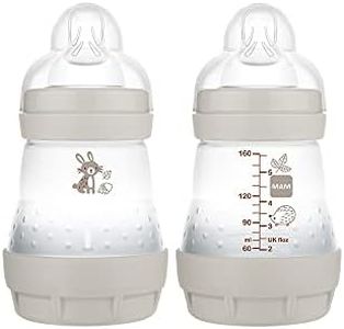 MAM Easy Start Anti Colic 5 oz Baby Bottle, Easy Switch Between Breast and Bottle, Reduces Air Bubbles and Colic,Newborn, Matte/Unisex, 2 Count (Pack of 1)