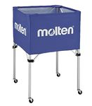 Molten Folding Wheeled Ball Trolley Cart Hopper for Indoor Courts | Basket 64 x 64 x 50 cms | Sturdy Aluminium Frame | Speedy Set-Up Ultra Light & Durable | Capacity 16-30 Balls Size Dependent,Blue