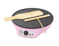 Bestron ASW602PBS Crepe Maker, Alloy Steel, Pink